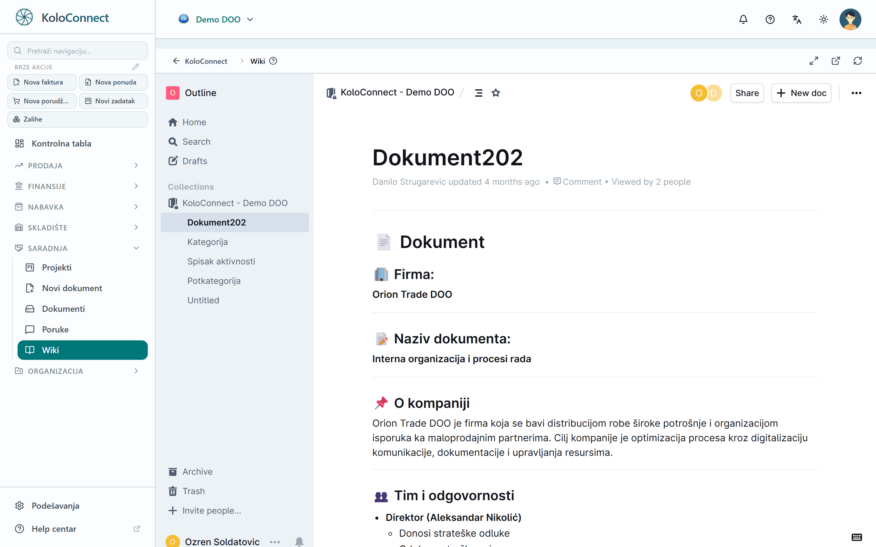 Wiki sa internim procedurama u KoloConnect-u