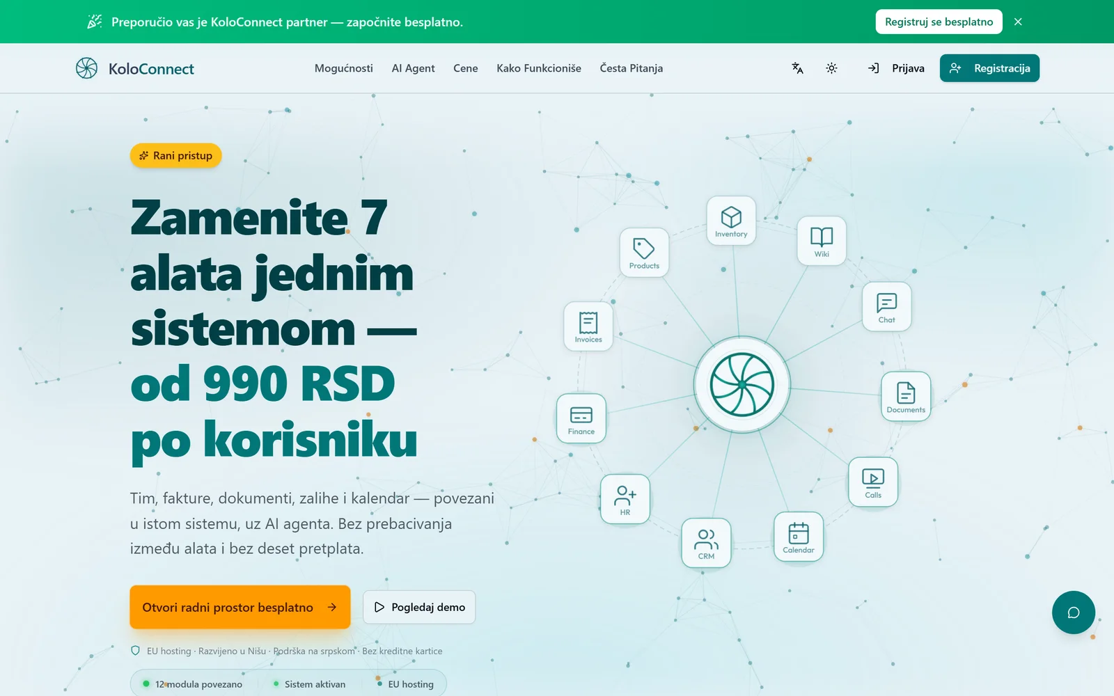 Zeleni baner Preporučio vas je KoloConnect partner